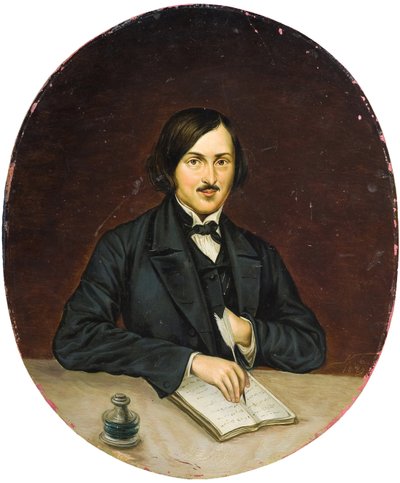 Nicolas Gogol - Portrett av forfatteren Nikolai Gogol (1809-1852), Anonym. Olje på lerret av Unknown artist