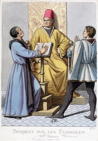 Ed på evangeliene, Frankrike 1400-tallet. av Unknown artist
