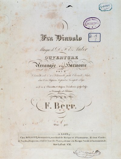 Åpning av den komiske operaen Fra Diavolo, eller The Hotelery of Terracine av D. F. Auber av Unknown artist