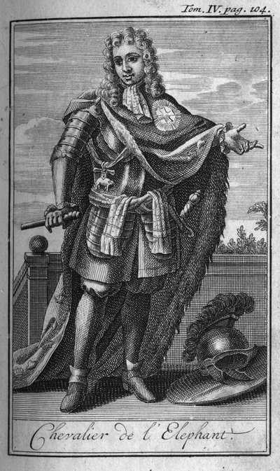 Orders of Chivalry. Knight of the elephant in Denmark in the 15th century. In “” History of military orders or knights, of the secure and routine militias of both sexes, which have been established so far. Edition taken from Abbe Giustiniani, R.P.Bonani, M av Unknown artist