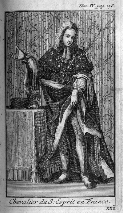 Orders of Knight.Knight of the Holy Spirit (Order of the Holy Spirit) in France in the 16th century. In “” History of military orders or knights, of the secure and routine militias of both sexes, which have been established up to the present. Edition taken av Unknown artist