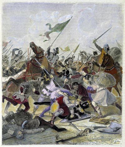 Othon 1er (912-973) overrasket av opprørerne i Roma - i «Histoire des popes», av Maurice Lachatre av Unknown artist