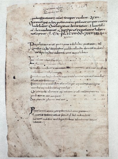 Side med kommentarer til salmene av Cassiodore (manuskript, 900-tallet) av Unknown artist