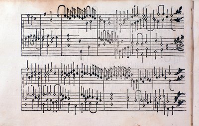 Page of Tablature, bok 1 av Girolamo Cavazzoni av Unknown artist