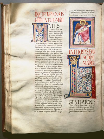 Page of an Exultet (liturgisk sang) (Ms.724/3-Carta7) Et enlumine-manuskript fra det 12. århundre. Roma, Biblioteca casanatense av Unknown artist