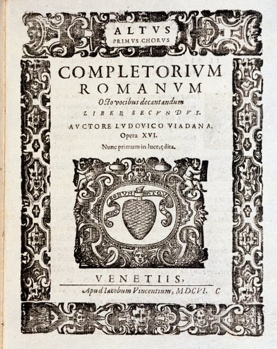 Side med partitur av Psalms (op 16) av Ludovico Viadana av Unknown artist