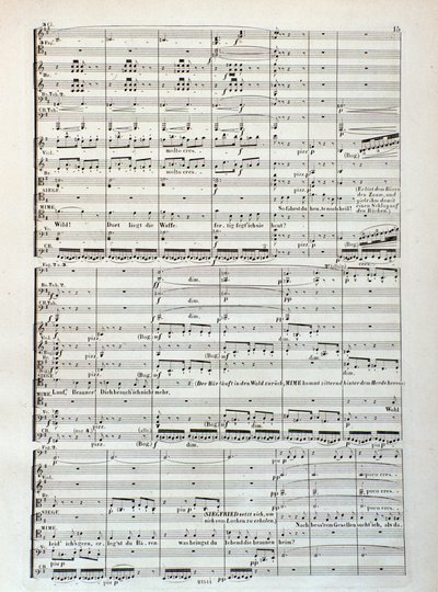 Side med partitur av Siegfried, opera av Wagner av Unknown artist
