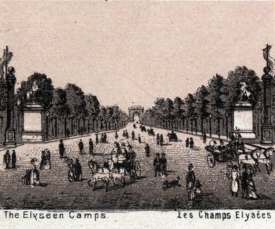Paris, Frankrike: utsikt over Champs Elysees (Champs-Elysees). i "Verden illustrerer 168 visninger"" Udatert (slutten av 1800-tallet) av Unknown artist