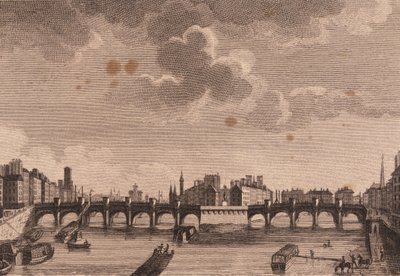Paris, Pont Neuf og Ile de la Cité ved Seinen. av Unknown artist