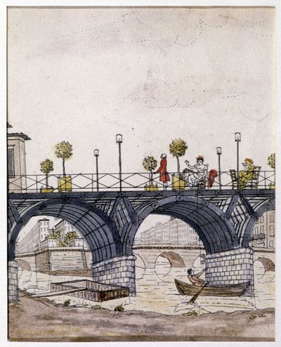 Paris: The Bridge of Arts, på 1800-tallet av Unknown artist