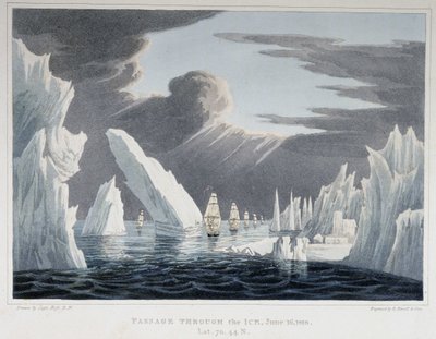 Passasje gjennom isfjellene, 16. juni av Unknown artist