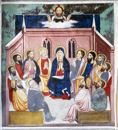 Pinse, Kristi liv (1400-tallet), fresker, St. Sebastian-kapellet, Villard-de-Lans, Rhone-Alpes, Frankrike. av Unknown artist