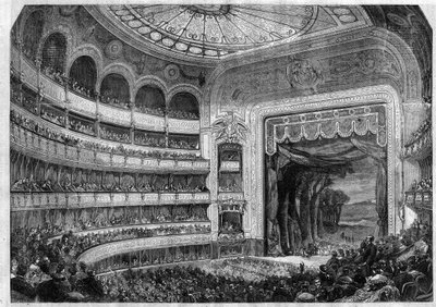 Fremføring av en opera: 2. akt av "" Don Quixote"" av Henri Boulanger, av Miguel de Cervantes ved Theatre-Lyrique i Paris - Gravering i "" Le Journal Illustre"" av Unknown artist