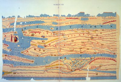Peutinger-tabell som representerer de romerske måtene i Egypt og Tyrkia. Veikart for 1200-tallet basert på et kart over Romerriket på 300-tallet. Paris, BN. av Unknown artist