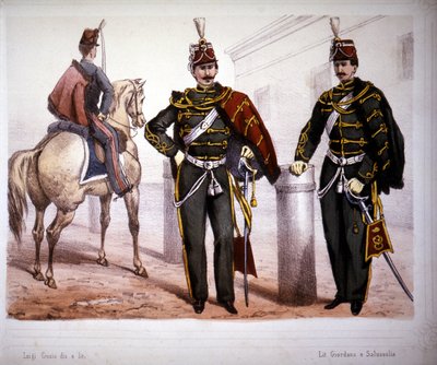Piacenza Hussars (Italia), kostyme i 1866. av Unknown artist