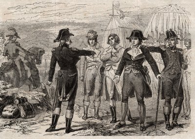 Pierre Antoine Antonelle (Pierre-Antoine Antonelle) (1747-1817) og vennene hans arrestert etter ordre fra Lafayette - gravering i "Dictionnaire populaire illustrious" - 1864 - av Joseph Decembre og Edmond Allonier - av Unknown artist