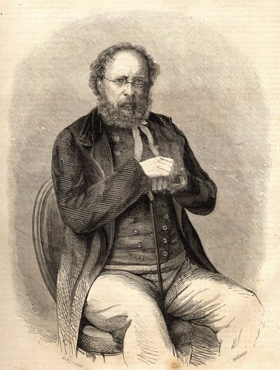 Pierre Joseph Proudhon (1809 - 1865). French socialist theorist, forerunner of anarchism. Engraving from 1865. Bianchetti Collection av Unknown artist
