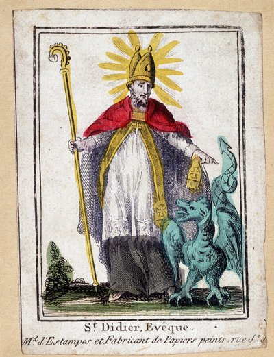 Fromt bilde som viser Saint Didier Eveque (med drage) - Frankrike 19. av Unknown artist