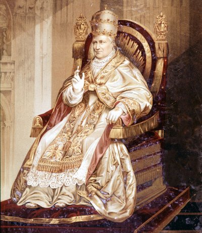Pius IX (1792 - 1878). Kromolitografi. av Unknown artist