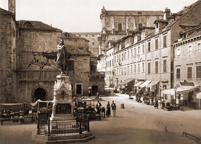 Place Gundulic i Ragusa. sd. slutten av 1800-tallet. av Unknown artist