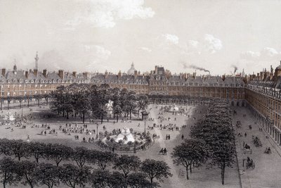 Place Royale (nå Place des Vosges) i Paris på slutten av 1800-tallet. av Unknown artist