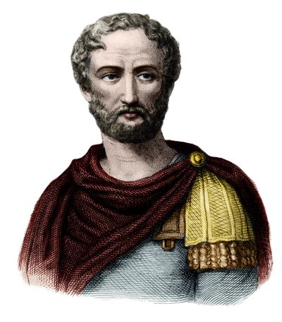 Pliny The Elder (23-79) - Portrait of Gaius Plinius Secundus the Elder (Pliny the Elder) (Plinio il Vecchio) (23-79), naturalist and Latin writer. Engraving of the 19th century. Private collection. av Unknown artist