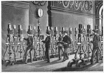Pneumatisk postkontor, Place de la Bourse i Paris i 1888. av Unknown artist