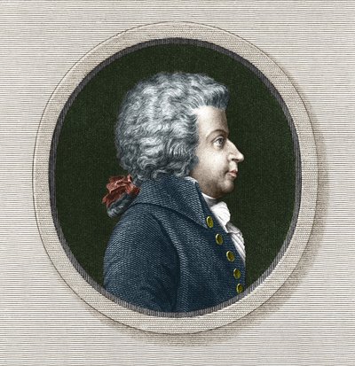 Portarit by Wolfgang Amadeus Mozart (1756-1791) - grav. 19th century av Unknown artist