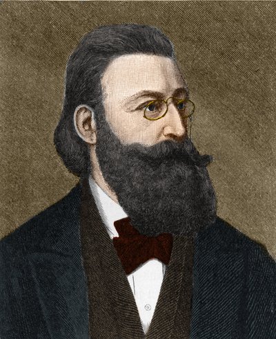 Portrett Ludwig Anzengruber (1839-1889), østerriksk forfatter. av Unknown artist