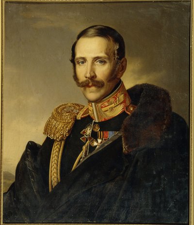 Portrett av Serge Grigoriyevich Strogonov (Strogonoff eller Stroganov) (1794-1882), generalguvernør i Moskva. (Portrett av Sergei Grigorievich Stroganov, generalguvernør i Moskva). Anonymt maleri, olje på lerret av Unknown artist