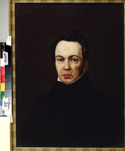 Portrett av forfatteren, orientalisten og journalisten Osip Senkovsky (1800-1858) (Portrett av forfatteren, orientalisten og journalisten Osip Senkovsky). Anonymt maleri. Olje på lerret, omkring 1830. Romantikk. Institutt for russisk litteratur IRLI (Pushk av Unknown artist