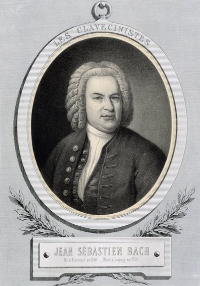 Portrett i medaljong av Jean Sebastien Bach (Johann Sebastian Bach av Unknown artist