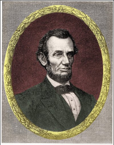 Portrait of Abraham Lincoln (1809 - 1865) 16th President of the United States (1861 - 1865) av Unknown artist