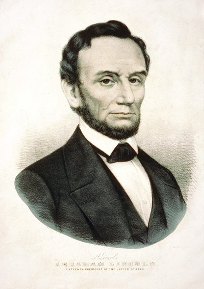Portrait of Abraham Lincoln. American statesman (1809 to 1865). av Unknown artist