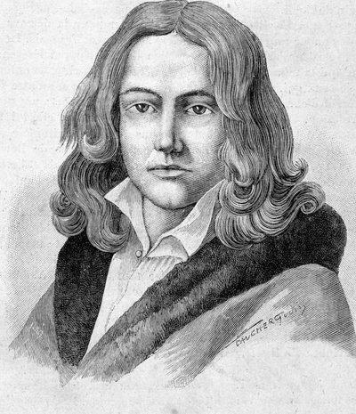 Portrett av Adelbert von Chamisso er en tysk poet og botaniker av fransk nasjonalitet (1781 - 1838) - i "" Les Contemporains", n.d. slutten av 1800-tallet. av Unknown artist