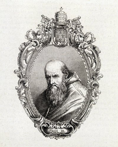 Portrett av Alessandro Farnese, Paul III (1468 - 1549) pave fra 1534 til 1549. av Unknown artist