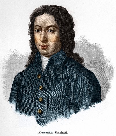 Portrett av Alessandro Scarlatti (1660 - 1725), italiensk komponist. av Unknown artist