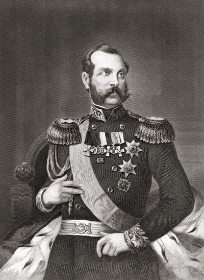 Portrett av Alexander II Nikolajevitsj (1818 - 1881), keiser av Russland. av Unknown artist