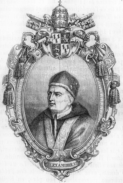 Portrett av Alexander VI (1431-1503). av Unknown artist