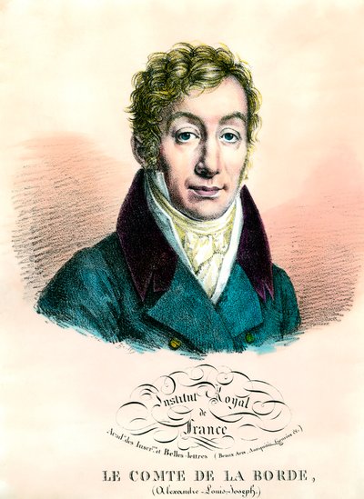 Portrett av Alexandre Louis Joseph, greve av Laborde (1774-1842) fransk arkeolog og politiker. Gravering av privatsamlingen fra 1800-tallet av Unknown artist