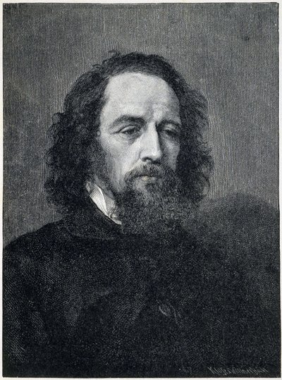 Portrett av Alfred, Lord Tennyson (1809 - 1892), britisk poet og dramatiker fra 1800-tallet av Unknown artist