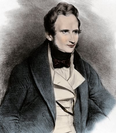 Portrett av Alfred de Vigny - Portrett av poeten Alfred de Vigny (1797-1863) - av Unknown artist