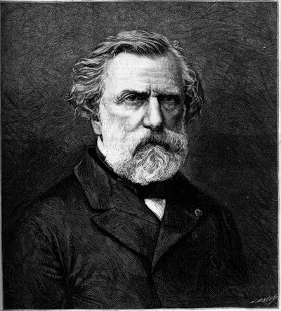 Portrett av Ambroise Thomas (1811-1896), fransk komponist. Gravering i "" Le Monde Illustré"" nr. 1308 av 22. april 1882. av Unknown artist
