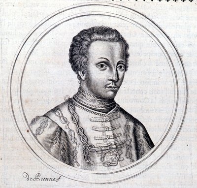 Portrett av Amedee VI av Savoy kjent som Den grønne greven (greven av Savoy) (Amedeo VI di Savoia kjent som den grønne) av Unknown artist
