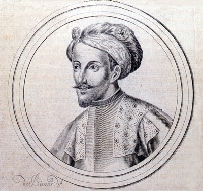 Portrett av Amedee V av Savoy sa Le Grand (1249 - 1324) (Amedeo VI di Savoia detto il Grande) i "" Genealogical History of the Royal House of Savoy" av Samuel Guichenou, Lyon 1660. av Unknown artist