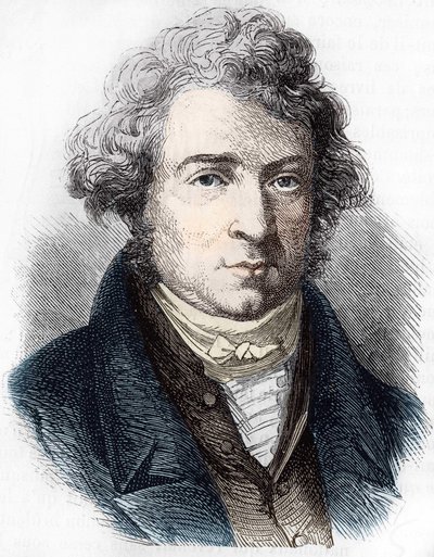 Portrait of André Marie Ampère (1775 - 1836) French physicist. av Unknown artist