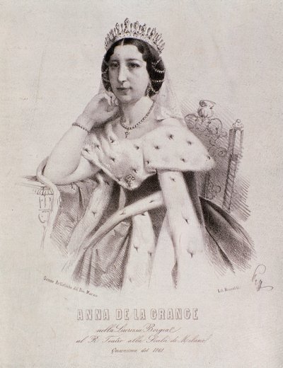 Portrett av Anna de la Grange i Lucrezia Borgia (gravering av Unknown artist