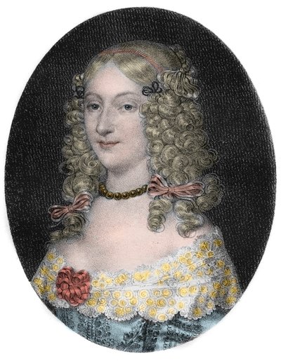 Portrait of Anne-Genevieve de Bourbon-Conde (1619-79) Duchess of Longueville - Portrait of Anne Genevieve de Bourbon Conde (Anne-Genevieve de Bourbon-Conde), Duchess of Longueville (1619-1679) engraving of the 19th century av Unknown artist