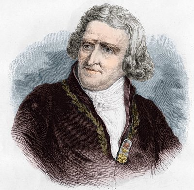 Portrait of Antoine Augustin Parmentier (1737 - 1813), French military pharmacist and agronomist. Engraving from 1866. av Unknown artist