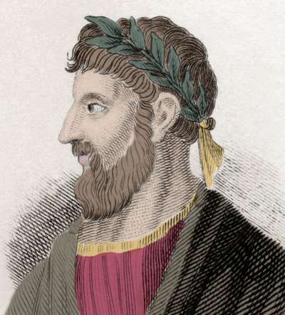 Portrett av Apollonios av Tyana (Apollonius) (16 ap. JC-98/98 ap. JC), gresk filosof. Gravering av 1800-tallet. av Unknown artist